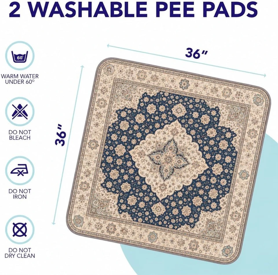 Navy & Cream Medallion Training Pad factory